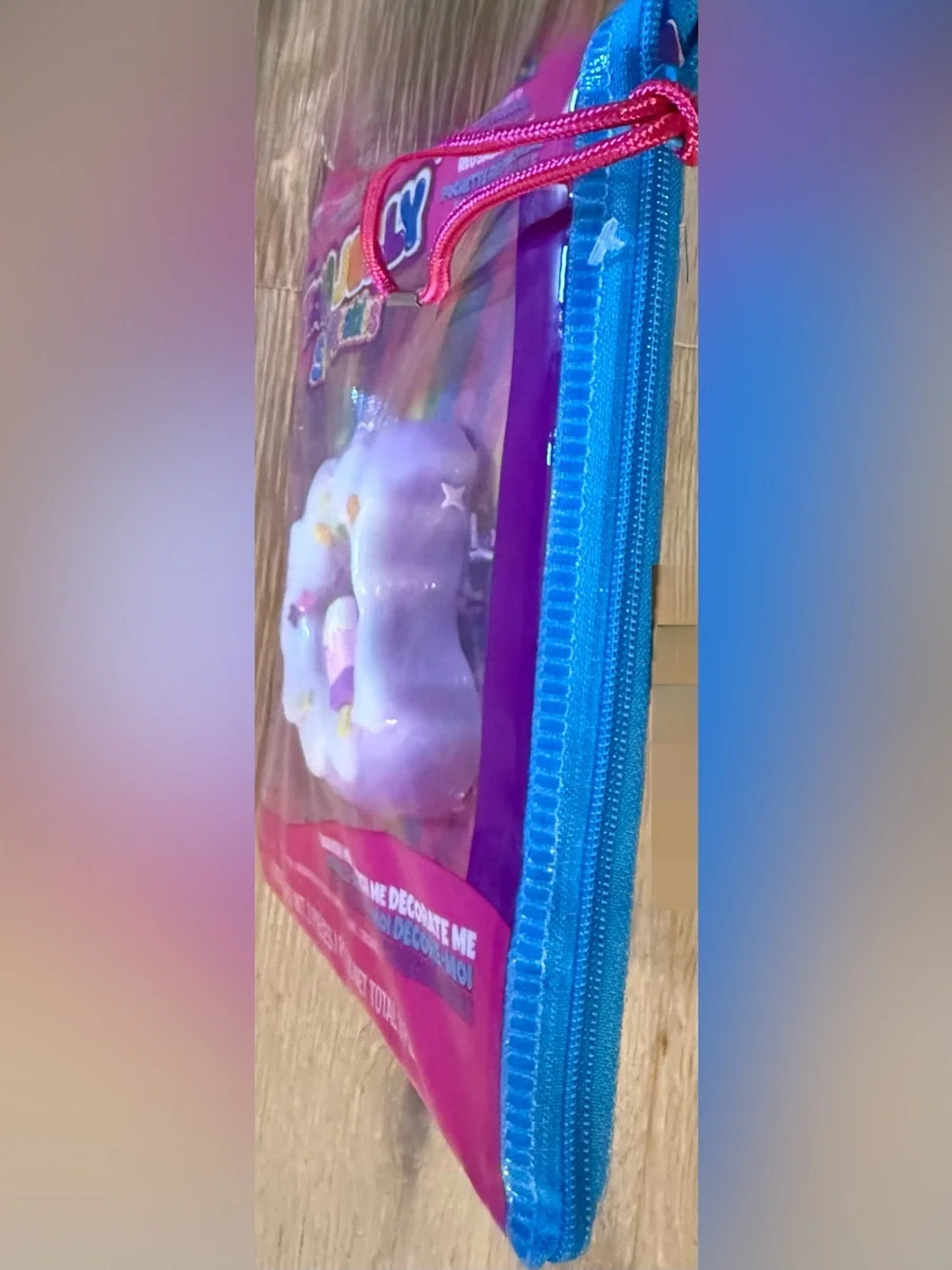 TABAJELLY SQUEEZEABLE PURPLE DONUT SQUISHY TOY DECORATE ORIGINAL VIRAL NEW/POUCH